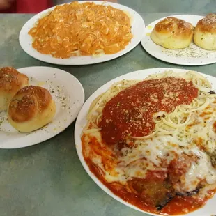 Eggplant rollatini and chicken palermo