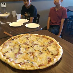 Whole pies are HUGE!! Big enough to get a table to itself!