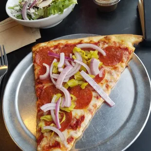 Never had raw onions on a pizza before...fortunately, I love onions, but still very weird and unexpected.