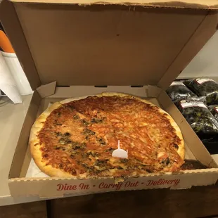 Most of the toppings slid to the edge.