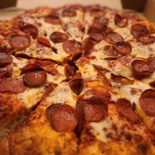 a pepperoni pizza