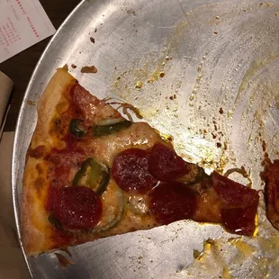 a half eaten pizza