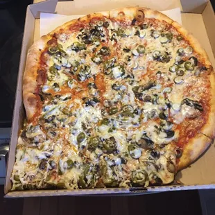 My pizza was clearly dropped in the delivery process.