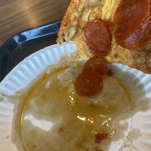 Pepperoni sausage pizza