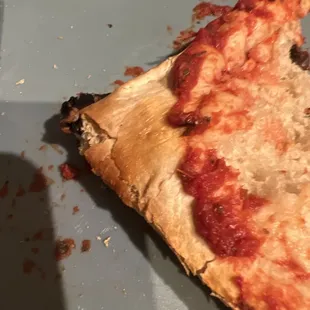 a half eaten pizza