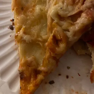 No sauce at all..I wonder if u have to ask for pizza sauce??? I didn't order cheese bread and I ordered it crispy and it's super doughy