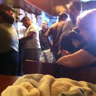 Anthony's on a Friday night. Great pizza