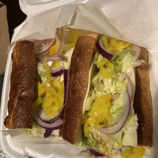 Italian sandwich.  if they used a better quality meat it would give it a little bit more flavor. Awesome bread thou