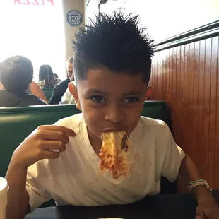 First time adding garlic and he is enjoying it