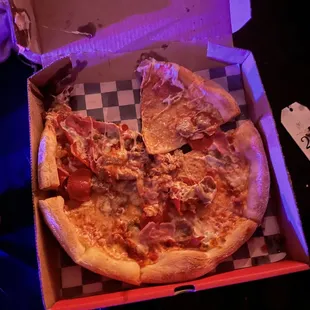 Small meat lovers pizza