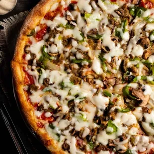 a pizza on a table