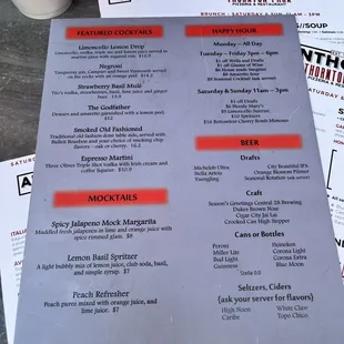the menu