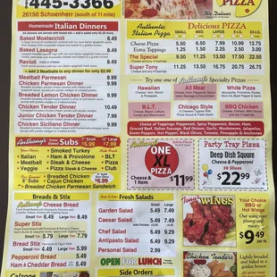 menu