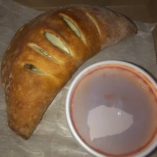 Calzone with meatballs