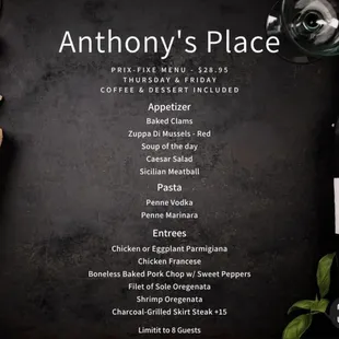 menu