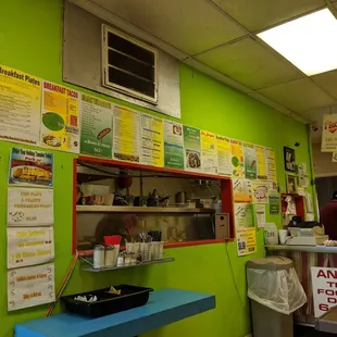 Menu on the wall..didn't see any paper menus