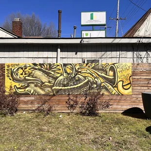 Mural outside the shop.