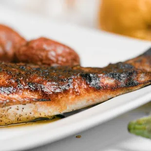 grilled fish, seafood, food, fish, grilled seafood