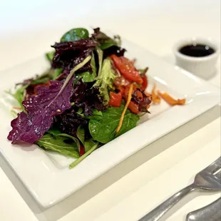 Garden salad split for two.