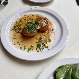 two plates of food on a table