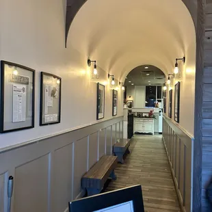 This is a photo of the charming arched hallway that leads to the dining area.