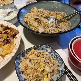 Fried rice with mustard green shoot