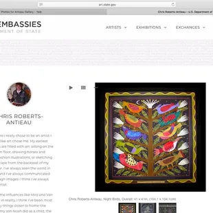 Current Listing with the U.S. Department of State (2019) Art in Embassies Program.