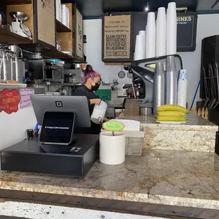 Behind the counter