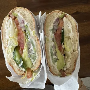 Another view of my veggie bagel