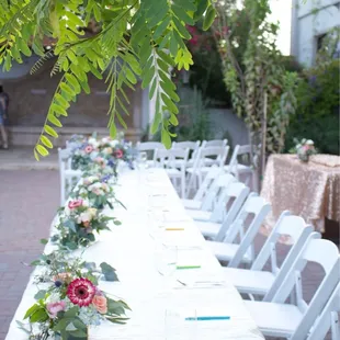 Outdoor table setup.