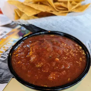 Complimentary chips and salsa.