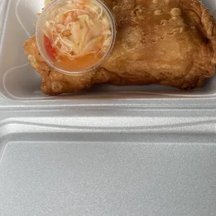 fried chicken with coleslaw