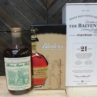 a bottle of balvenie and a box