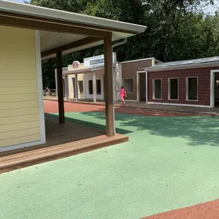 A side view of some of the buildings in the Kidstown