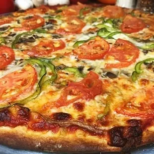 a freshly baked pizza