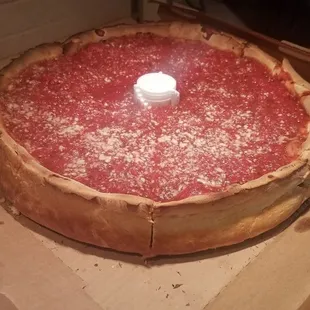 This pizza is STACKED, the stuffed pizza is no joke.  Delicious!
