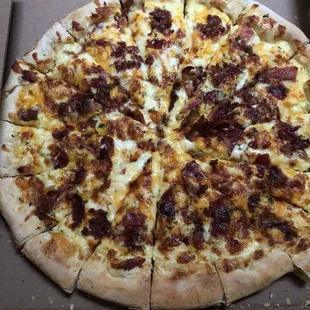 Bacon, egg and cheese breakfast pizza!