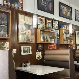 the interior of a diner