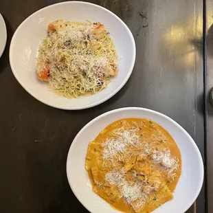 Shrimp Scampi and Lobster Ravioli