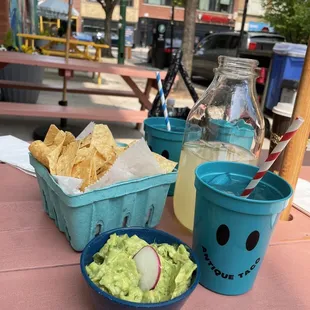 The never disappointing Chips Guacamole Salsa and their carafe of Margaritas ... I like the Rosemary!