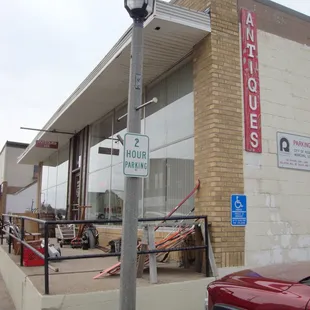 Front of the building, view looking southwest.