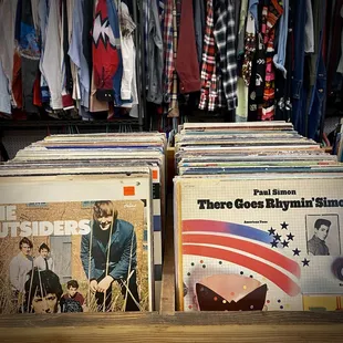 Vinyl records and vintage clothing