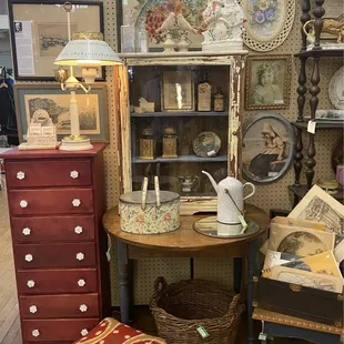 Vintage art, furniture, ephemera