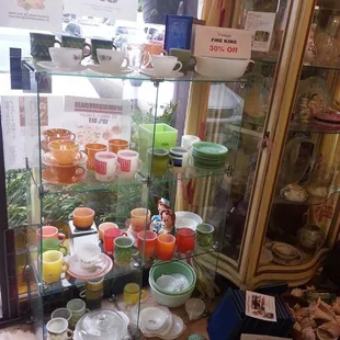 cup &amp; saucers, plates popular in the 1940's "fireking" japanese tourist love to buy it...