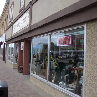 Outside of the building, view looking southwest from the sidewalk.