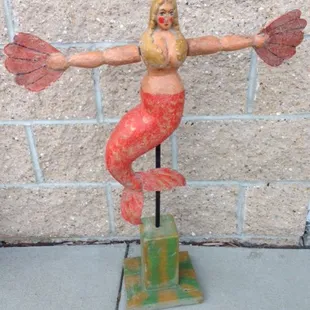 Carved Mermaid by Pam  Shifferl  1970s Folk Art