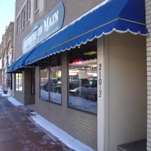 Exterior of the building, view looking east.