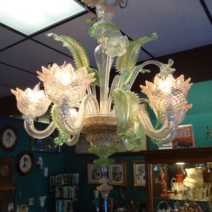 A large antique glass chandelier - Italian Murano Glass - amazing!