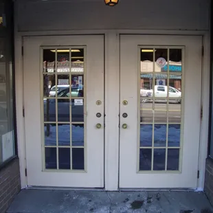 Front entry doors.