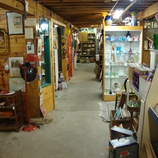 A view across the basement from the steps.